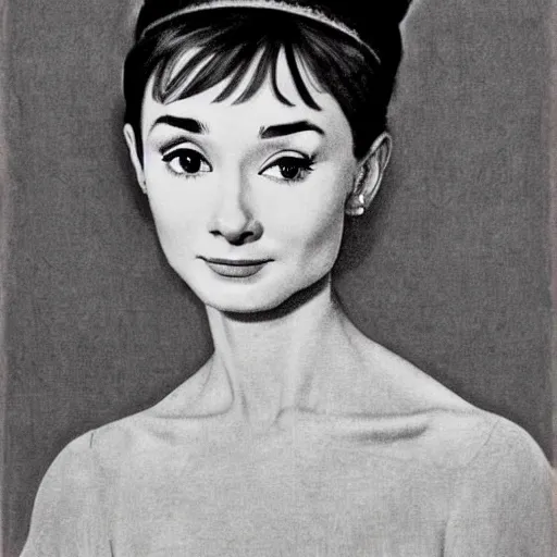 Image similar to audrey hepburn art by giovanni bellini