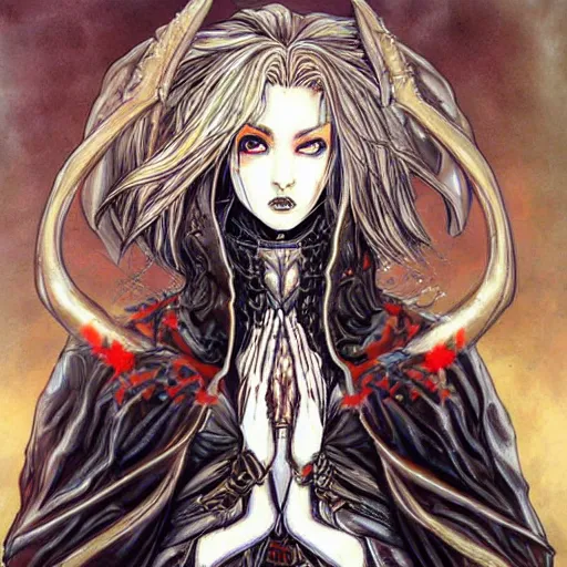 Image similar to Beautiful Sauron in the style of Ayami Kojima