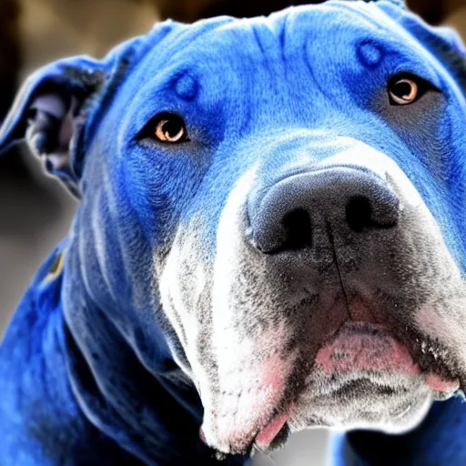 Image similar to big blue pitbull