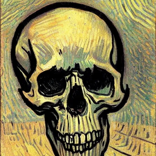 Image similar to Skull of a Skeleton by vincent van gogh