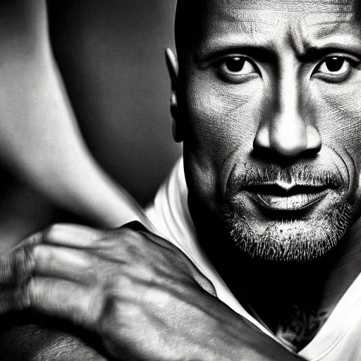 Image similar to closeup portrait of Dwayne Johnson as samurai , photograph, natural light, sharp, detailed face, magazine, press, photo, Steve McCurry, David Lazar, Canon, Nikon, focus