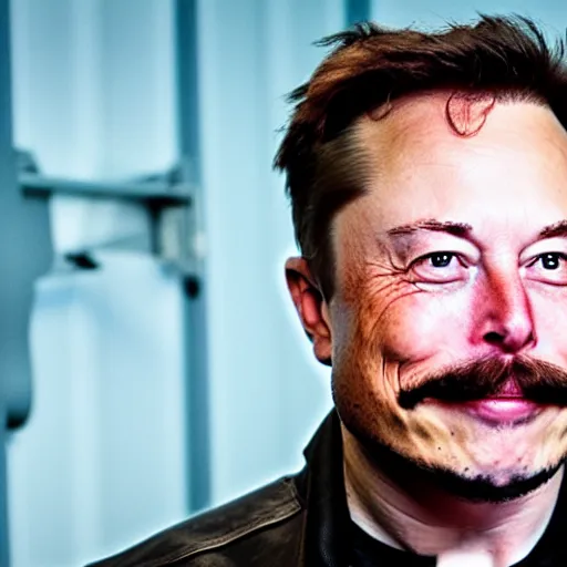 Prompt: elon musk with a mustache