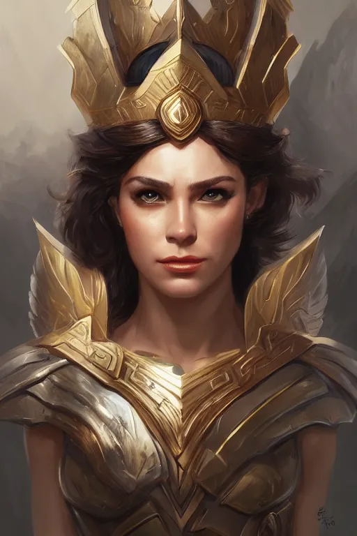 Image similar to amazon valkyrie athena, d & d, fantasy, portrait, highly detailed, headshot, digital painting, trending on artstation, concept art, sharp focus, illustration, art by artgerm and greg rutkowski and magali villeneuve