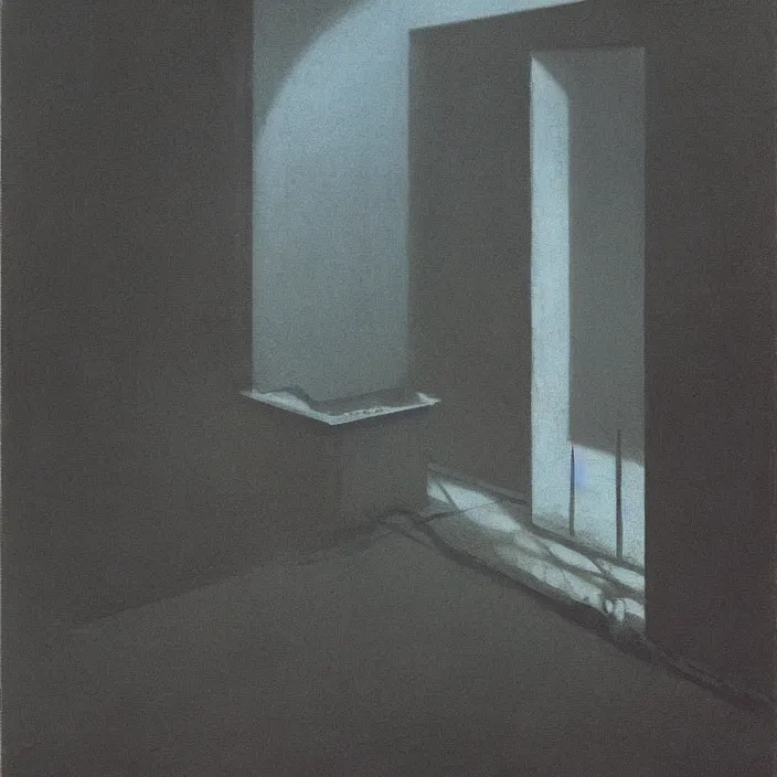 Image similar to i saw a ghost last night, science fiction, Edward Hopper and James Gilleard, Zdzislaw Beksinski, highly detailed