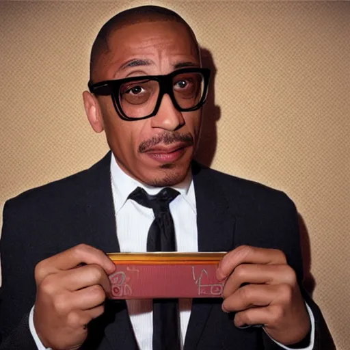 Image similar to gustavo fring from Breaking Bad as a rapper