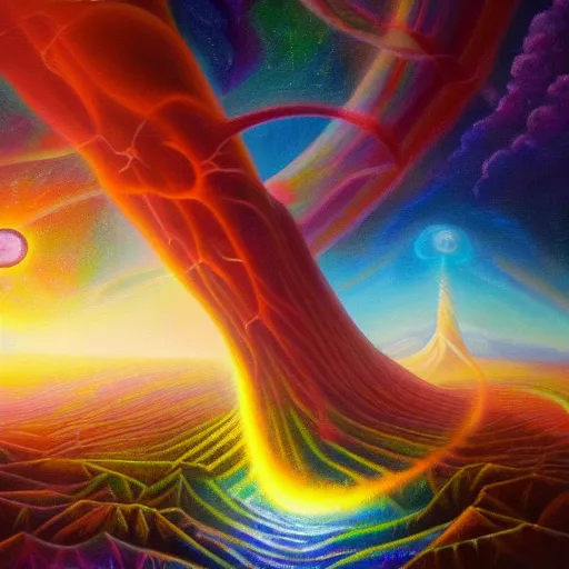 Prompt: the astral realm sacred journey in oil painting, trending on artstation, award winning, emotional, highly detailed surrealist art, inspired by windows 9 5 applications