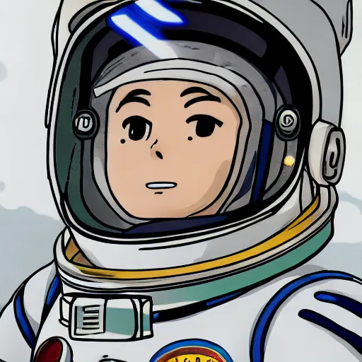 Prompt: close up of astronaut, anime style