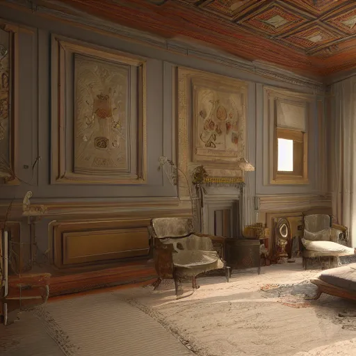 Image similar to 1 9 2 0 interior design style, hyper realistic, octane render,