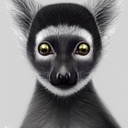 Image similar to geometric symmetrical lemur, galaxy in the background, intricate, elegant, highly detailed, digital painting, artstation, concept art, smooth, sharp focus, illustration, art by artgerm