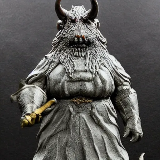 Image similar to 80mm resin figurine of gothmog fromlord of the rings return of the king (2003), scary, tilt shift, award winning, highly textured, very detailed!, dramatic