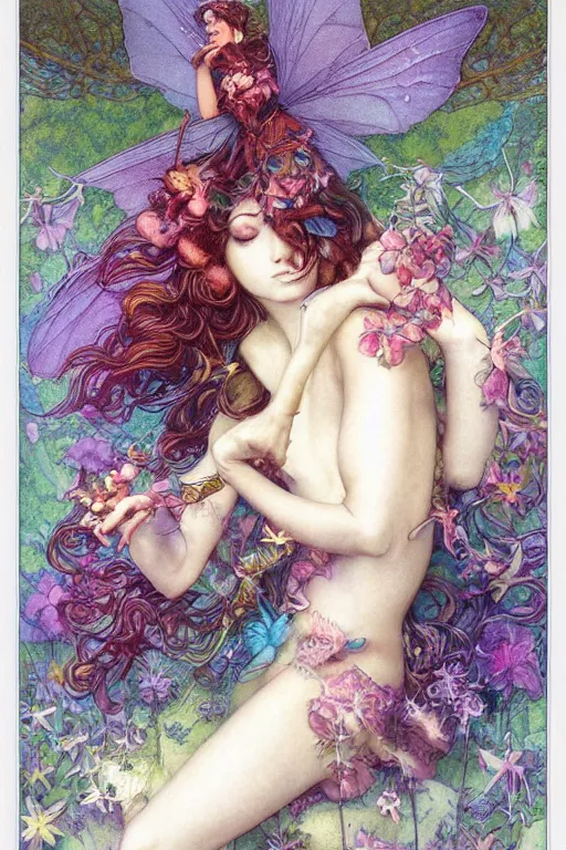 Image similar to a faerie, symmetry, vivid color, detailed, by jean - baptiste monge and maxfield parrish and artgerm