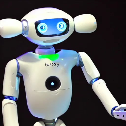 Prompt: photo of Buddy, a companion robot made by the French company Blue Frog Robotics