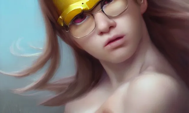 Image similar to Portrait of a beautiful minion, 4k oil on linen by wlop, artgerm, andrei riabovitchev, nuri iyem, james gurney, james jean, greg rutkowski, highly detailed, soft lighting