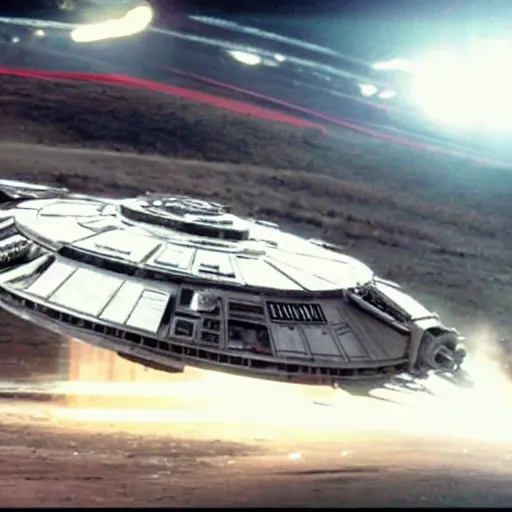 Prompt: millennium falcon car commercial