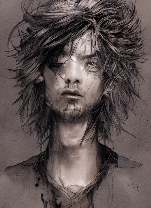 Image similar to portrait, emo emu, watercolor, dramatic lighting, cinematic, establishing shot, extremely high detail, foto realistic, cinematic lighting, pen and ink, intricate line drawings, by Yoshitaka Amano, Ruan Jia, Kentaro Miura, Artgerm, post processed, concept art, artstation, matte painting, style by eddie mendoza, raphael lacoste, alex ross