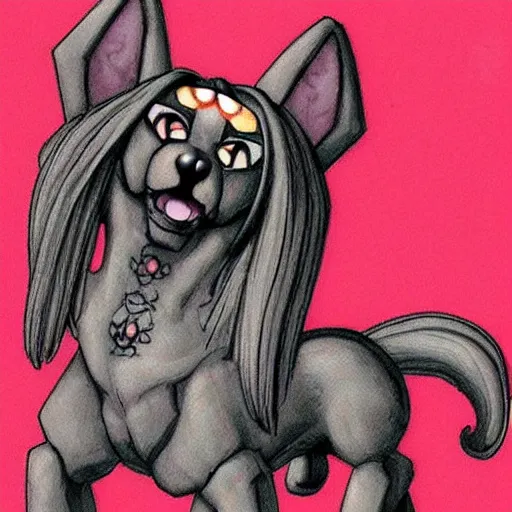 Prompt: A kawaii cute Cerberus in Equestria, she hound of Hades, is a multi-headed dog that guards the gates of the Underworld to prevent the dead from leaving