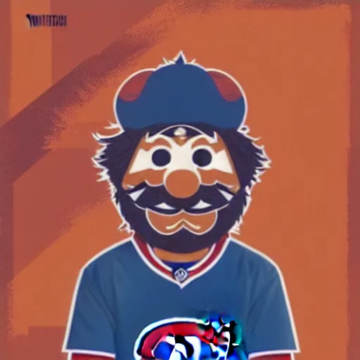 Image similar to Montreal Canadiens Mascot Youppi Habs Profile Picture by Sachin Teng, asymmetrical, Organic Painting , Matte Painting, geometric shapes, hard edges, graffiti, street art,:2 by Sachin Teng:4