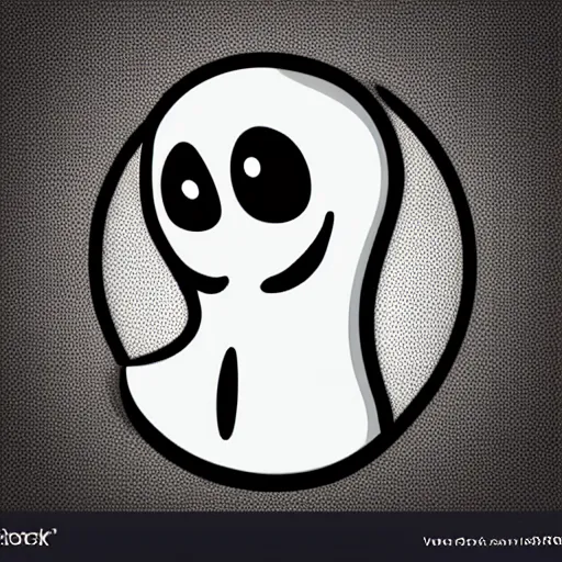 Prompt: a cute ghost, digital art, iconic icon, 2 d vector logo, cartoon, t - shirt design