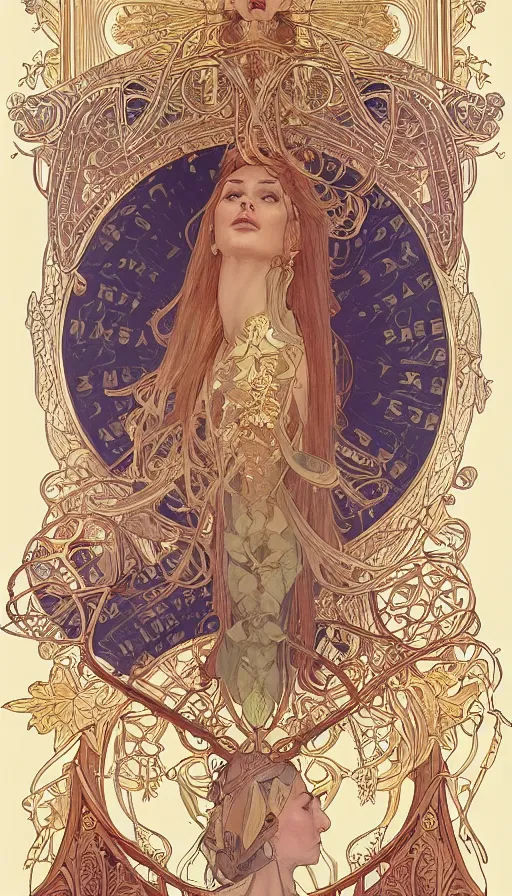 Image similar to soldiers, highly detailed, very intricate, art nouveau, gold filigree, left right symmetry, tarot concept art watercolor illustration by mandy jurgens and alphonse mucha and alena aenami, featured on artstation