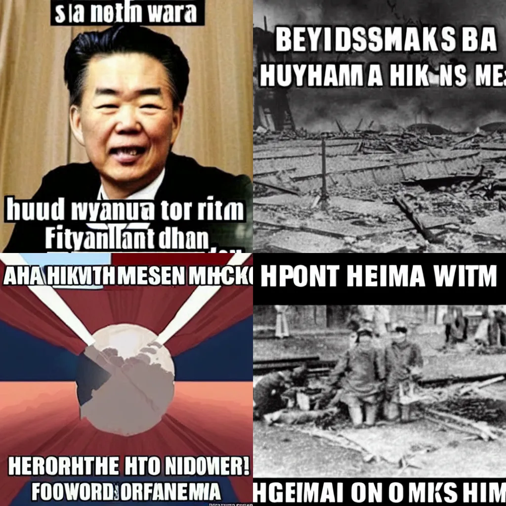 Prompt: a hilarious Hiroshima bomb meme