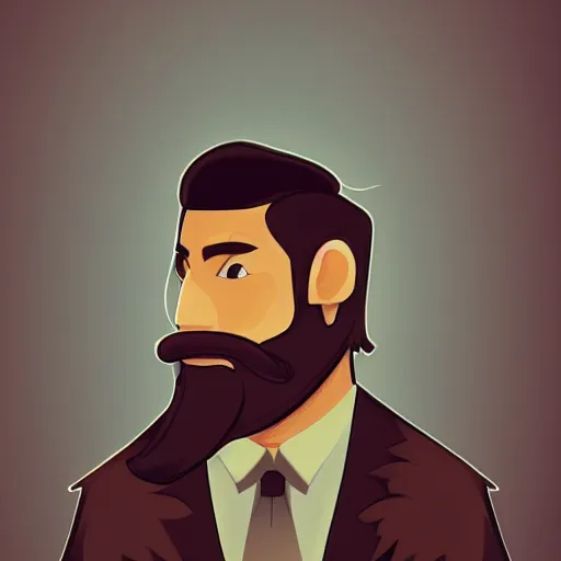 Image similar to the best brown male with short beard and mustache profile picture of 2 0 2 5, 4 k, beautiful gorgeous digital art, trending on artstation
