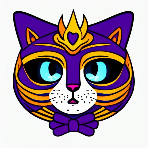 Prompt: portrait of a evil emperor kitten, sticker, highly detailed, colorful, illustration, smooth and clean vector curves, no jagged lines, vector art, smooth