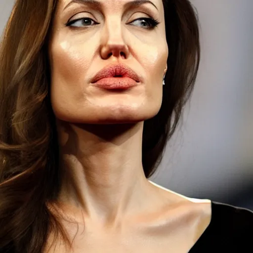 Image similar to an orange with the face of angelina jolie