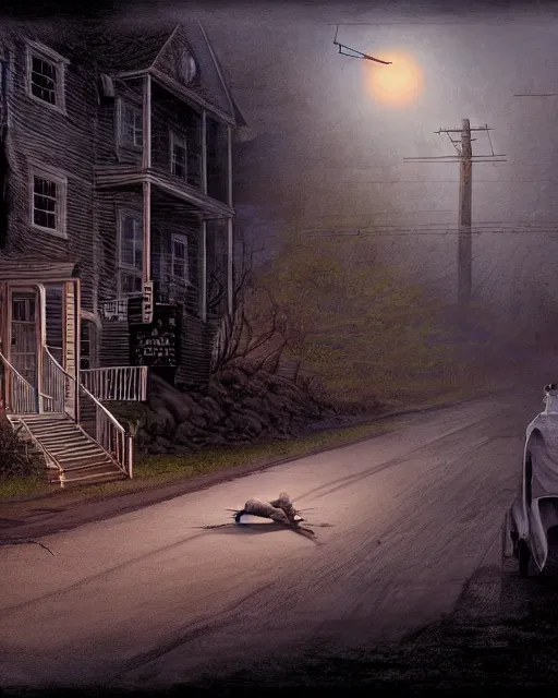 Prompt: concept illustration from the'0 0 s supernatural thriller'road gospel ', a high quality high detail digital matte painting by david mattingly and samuel araya and tim jacobus and michael whelan, hd 4 k 8 k, realistic details, photorealistic lighting, modern speculative horror aesthetic, composition and scene layout inspired by gregory crewdson and brendon burton.