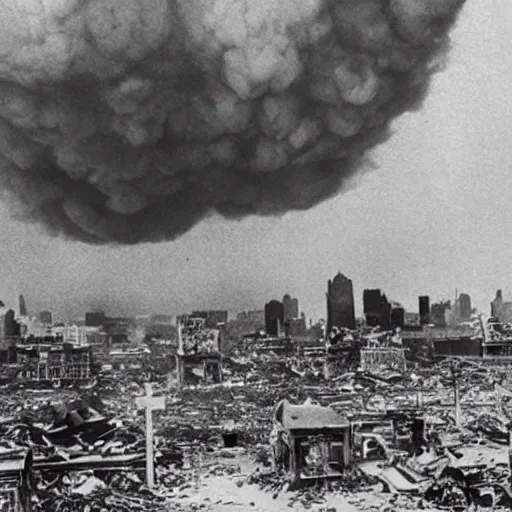 Prompt: aftermath of the atomic bombing of philadelphia, hd, full color