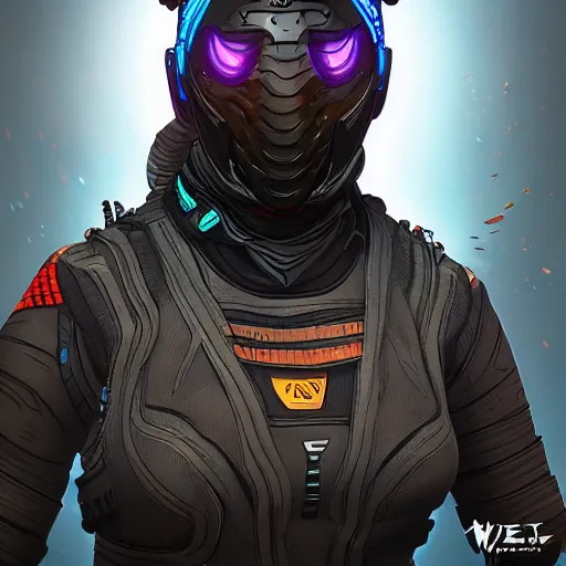 Image similar to wraith from apex legends, digital art, character design, masterpiece