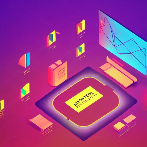 Image similar to DataUnion Protocol - TOGETHER is more, a network of DataNFTs, Value Share Contracts and the TOGETHER token, hyperrealistic, 4K, epic, neon inc, octane render, trending on artstation, digital painting, isometric web design icon