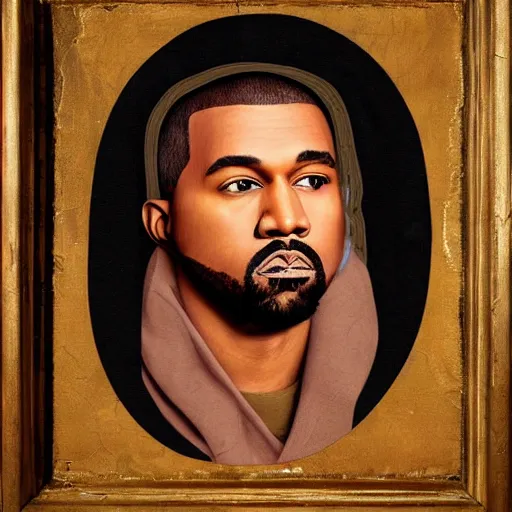 Image similar to A Renaissance portrait painting of Kanye West