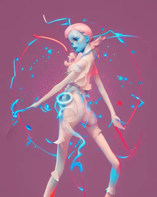 Image similar to james jean isolated vinyl figure magical girl character design, figure photography, dynamic pose, holographic undertones, motion shapes color design, glitter accents on figure, anime stylized, sharp focus, accurate fictional proportions, high delicate defined details, ethereal lighting