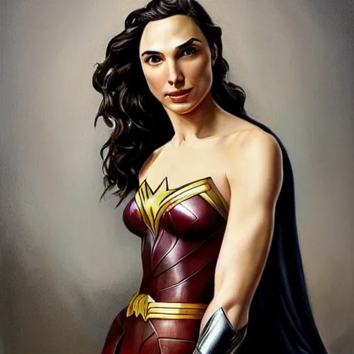 Image similar to a striking hyper real painting of Gal Gadot by Diego Velázquez.