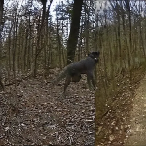 Prompt: trailcam footage of a skinwalker caught on camera, grotesque, evil