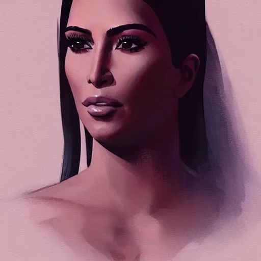 Image similar to “ portrait of kim kardashian by greg rutkowski, young, attractive, highly detailed portrait, scifi, digital painting, artstation, concept art, smooth, sharp foccus ilustration, artstation hq ”