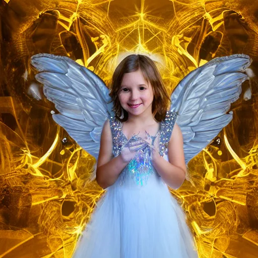 Image similar to photo of an angel with crystal wings