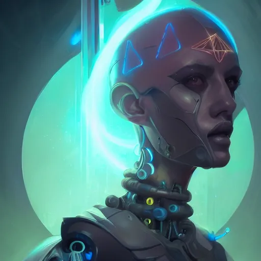 Image similar to a portrait of a cybernetic illuminati occultist, cyberpunk concept art by pete mohrbacher and wlop and artgerm and josan gonzales, digital art, highly detailed, intricate, sci-fi, sharp focus, Trending on Artstation HQ, deviantart, unreal engine 5, 4K UHD image