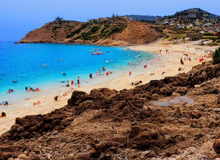 Prompt: A beautiful photograph of crete beach, 8k, hyper-detailed