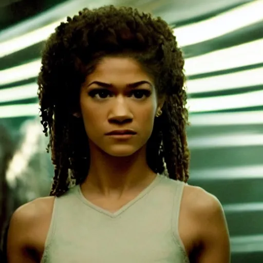 Image similar to movie still of Zendaya as Sade, dramatic lighting, cinematic, vivid ligthing, high quality, highly detailed