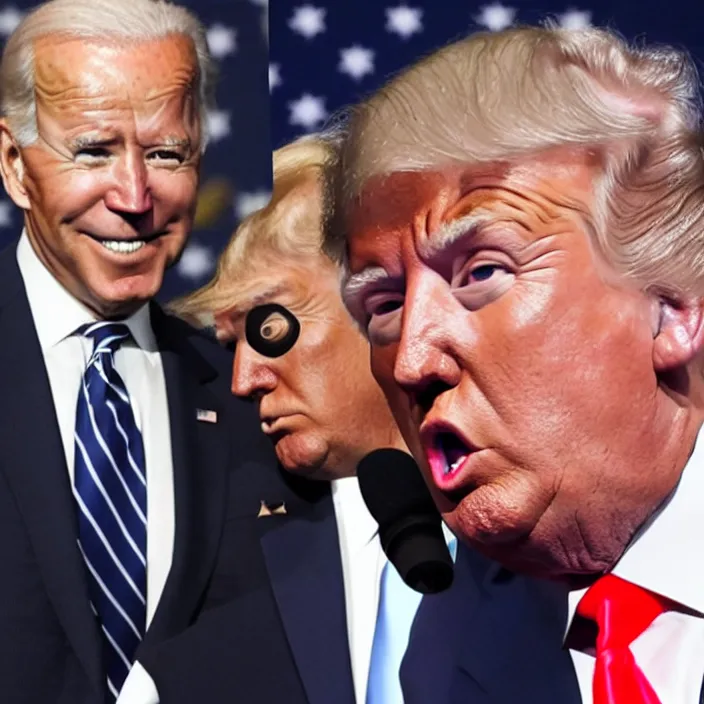 Image similar to joe biden and donald trump in a boxing match, detailed sharp photo