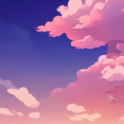 Image similar to a pink house in the sky, clouds, lush, studio ghibli, sylvain sarrailh, cinematic light, majestic, concept art, volumetric lighting, magic atmospheric, 8 k, wide angle, epic composition, award winning, artstation