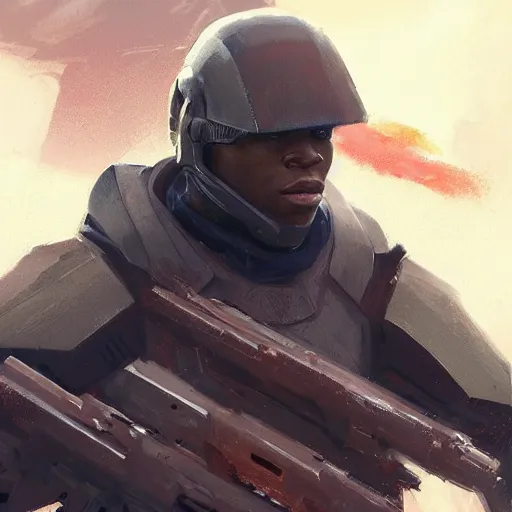 Image similar to portrait of a man by greg rutkowski, he looks like john boyega, star wars expanded universe, he is about 2 0 years old, wearing the tactical gear of the galactic alliance, digital painting, artstation, concept art, smooth, sharp foccus ilustration, artstation hq