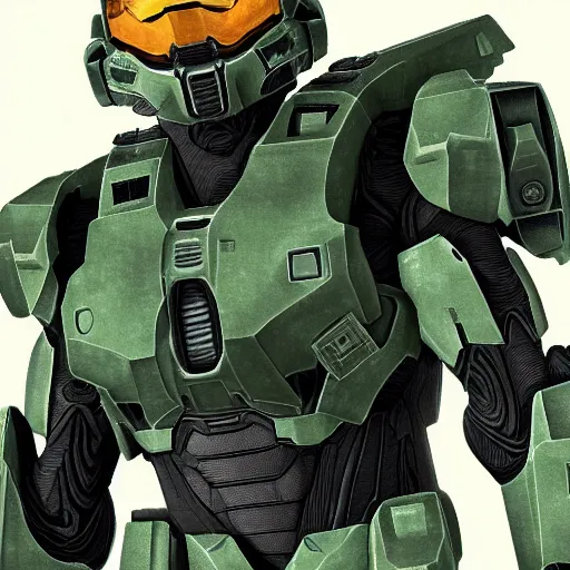 Image similar to super detailed professional photo portrait of the master chief from halo