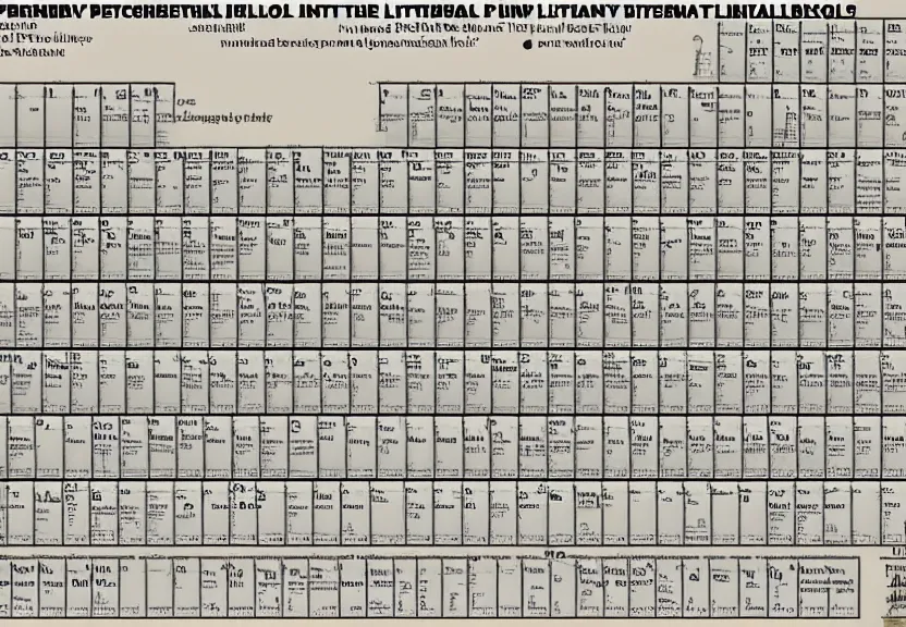 Image similar to a periodic table of important literary figures