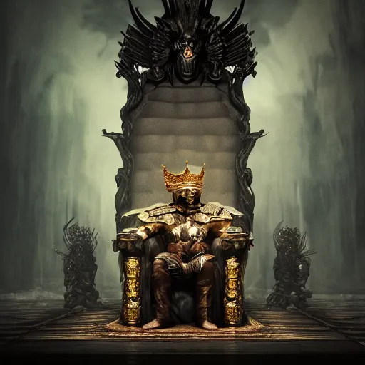 Premium Photo  A dark fantasy art style image of a king sitting