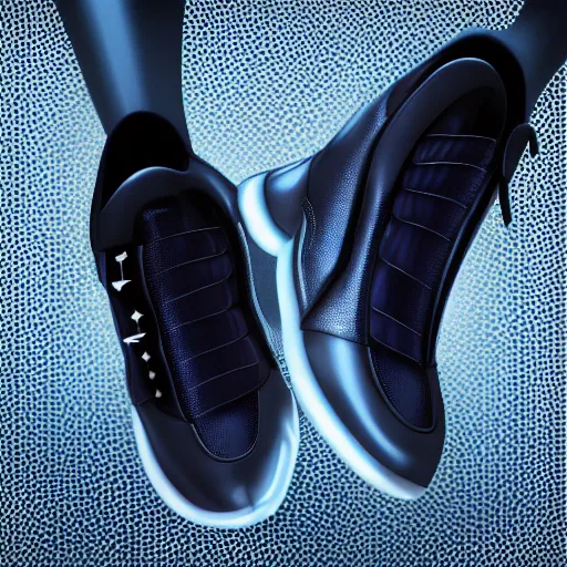 Prompt: futuristic balenciaga and vetements sneakers on gradient background, ultra rendered extreme realism and detail, 8 k, highly detailed, realistic, completely framed, pbr, giger style, hyper realistic, photorealistic, sharp focus,