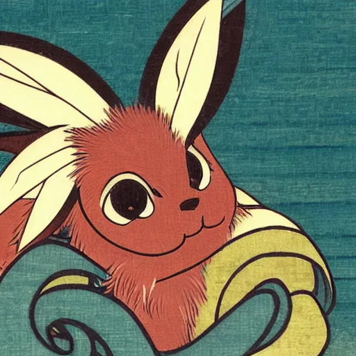 Image similar to Beautiful Ukiyo-e painting of an Eevee