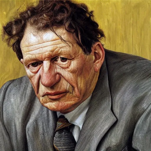 Image similar to high quality high detail painting by lucian freud, hd, myazaki portrait