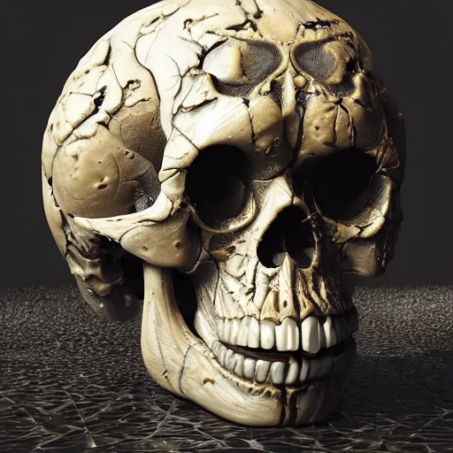 Image similar to portrait_of_a_melting_skull._intricate_abstract._intricate_artwork._by_Tooth_Wu_wlop_beeple_dan_mumford._octane_render_trending_on_artstat